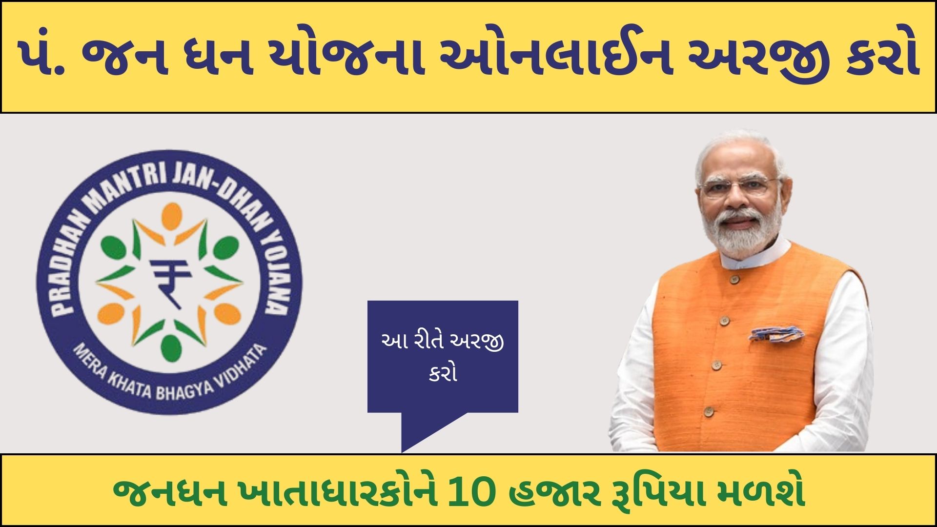 PM જન ધન યોજના ઓનલાઈન કરો અરજીઃ